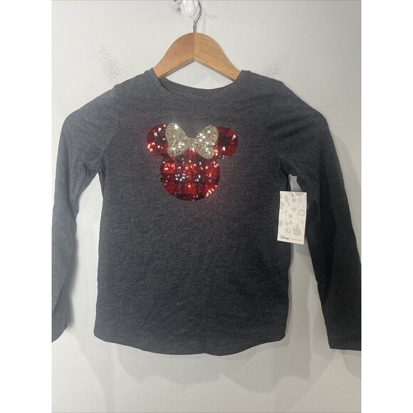 Disney  Minnie Mouse Sequin Long Sleep Shirt Size 7 Kids Jumping Beans - Picture 1 of 4